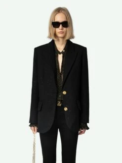 Zadig & Voltaire Vicka Blazer Black -Zadig & Voltaire Clothing WWBL00838 NOIR ADDI 1 6704e4b89d7dc