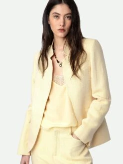 Zadig & Voltaire Very Linen Blazer Cedra -Zadig & Voltaire Clothing WWBL00849 CEDRA HOVER