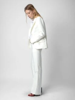 Zadig & Voltaire Vow Linen Blazer White -Zadig & Voltaire Clothing WWBL00850 BLANC ADDI 1