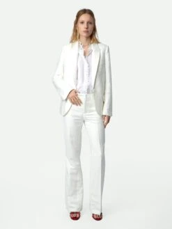 Zadig & Voltaire Vow Linen Blazer White