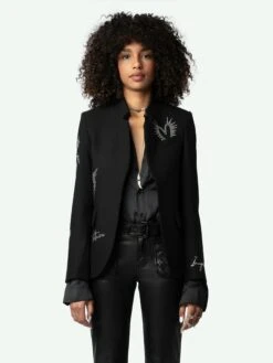 Zadig & Voltaire Very Diamanté Blazer Black -Zadig & Voltaire Clothing WWBL00867 NOIR ADDI 1 6683f272649cb