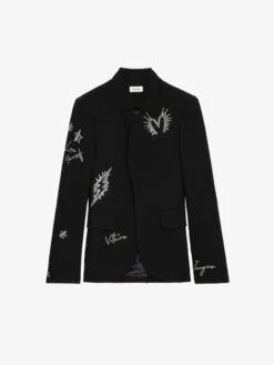 Zadig & Voltaire Very Diamanté Blazer Black -Zadig & Voltaire Clothing WWBL00867 NOIR PACKSHOT 668bb1919bf86