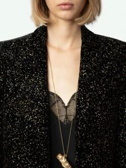 Zadig & Voltaire Velvet Valse Blazer Black -Zadig & Voltaire Clothing WWBL00876 NOIR HOVER 6704e66843955