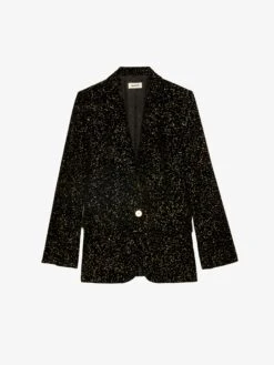 Zadig & Voltaire Velvet Valse Blazer Black -Zadig & Voltaire Clothing WWBL00876 NOIR PACKSHOT 67068542d72a4