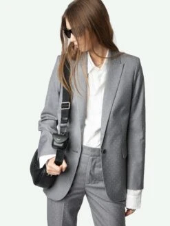 Zadig & Voltaire Valse Blazer Gris Chine -Zadig & Voltaire Clothing WWBL01886 GRIS CHINE ADDI 1 675ff0a185e70
