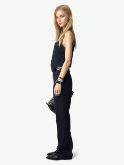 Zadig & Voltaire Emaux Wool Vest Encre -Zadig & Voltaire Clothing WWBL01913 ENCRE ADDI 2 6723501dbf35d