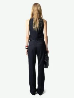 Zadig & Voltaire Emaux Wool Vest Encre -Zadig & Voltaire Clothing WWBL01913 ENCRE BACK 67234ff45d1b9