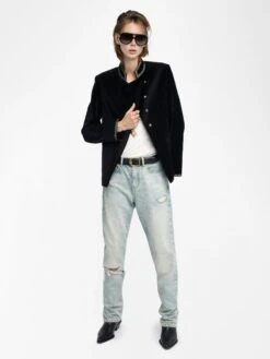 Zadig & Voltaire Blazer Verysa Velours Black -Zadig & Voltaire Clothing WWBL01933 BLACK ADDI 1 687df5b68062a