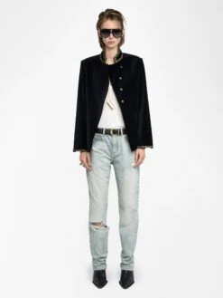 Zadig & Voltaire Blazer Verysa Velours Black