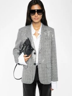 Zadig & Voltaire Vanille Sequin Blazer Black -Zadig & Voltaire Clothing WWBL01941 BLACK ADDI 2 686b866d9509d