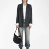 Zadig & Voltaire Vaska Blazer Anthracite -Zadig & Voltaire Clothing WWBL01942 ANTHRACITE SHOOTING 6877c4cb8e8ca