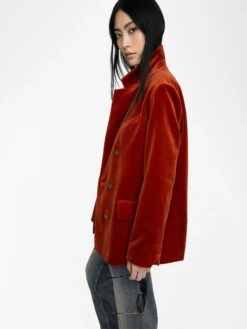 Zadig & Voltaire Vaska Velvet Blazer Burn -Zadig & Voltaire Clothing WWBL01943 BURN ADDI 4 685d237792349