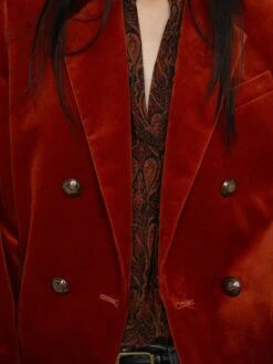 Zadig & Voltaire Vaska Velvet Blazer Burn -Zadig & Voltaire Clothing WWBL01943 BURN HOVER 685d23073e751