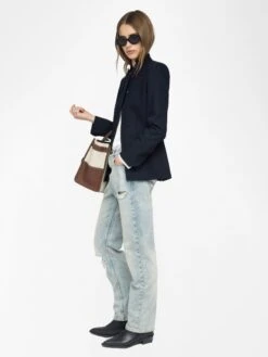 Zadig & Voltaire Verysa Navy Asymmetrical Blazer Encre -Zadig & Voltaire Clothing WWBL01944 ENCRE ADDI 2 6849a3e4bcd41