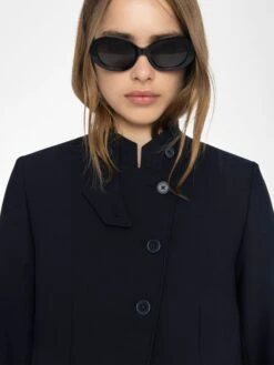 Zadig & Voltaire Verysa Navy Asymmetrical Blazer Encre -Zadig & Voltaire Clothing WWBL01944 ENCRE HOVER 6849a434bf80e