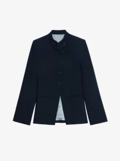 Zadig & Voltaire Verysa Navy Asymmetrical Blazer Encre -Zadig & Voltaire Clothing WWBL01944 ENCRE PACKSHOT 684fe1e13c4bd