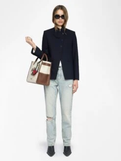 Zadig & Voltaire Verysa Navy Asymmetrical Blazer Encre