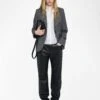 Zadig & Voltaire Vavy Blazer Gris Chine 2 Zadig & Voltaire Vavy Blazer Gris Chine -Zadig & Voltaire Clothing WWBL01946 GRIS CHINE SHOOTING 6837022b077b0