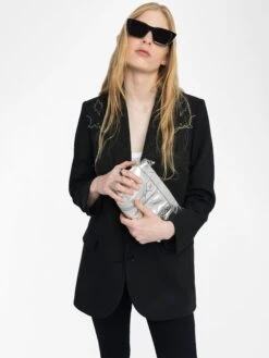 Zadig & Voltaire Viva Black Rhinestone Blazer Black -Zadig & Voltaire Clothing WWBL01947 BLACK ADDI 2 68370148ca9b4