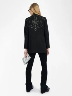 Zadig & Voltaire Viva Black Rhinestone Blazer Black