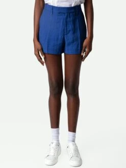 Zadig & Voltaire Please Linen Shorts Deep Sea -Zadig & Voltaire Clothing WWBS00132 DEEP SEA HOVER