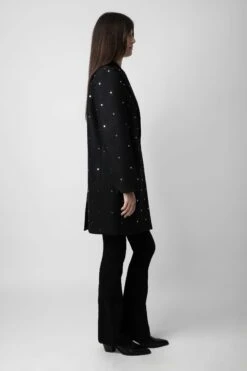Zadig & Voltaire Marco Studs Coat Black -Zadig & Voltaire Clothing WWCO00201 NOIR 3