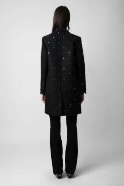 Zadig & Voltaire Marco Studs Coat Black -Zadig & Voltaire Clothing WWCO00201 NOIR 5