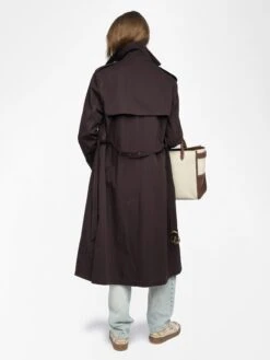 Zadig & Voltaire Kenar Trench Coat Dark Chocolate -Zadig & Voltaire Clothing WWCO01715 DARK CHOCOLATE BACK 684852af4e282