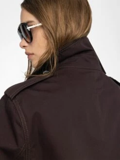 Zadig & Voltaire Kenar Trench Coat Dark Chocolate -Zadig & Voltaire Clothing WWCO01715 DARK CHOCOLATE HOVER 68485414da8c5