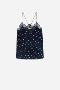 Zadig & Voltaire Christy Polka Wings Camisole Marine 11 Zadig & Voltaire Christy Polka Wings Camisole Marine -Zadig & Voltaire Clothing WWCR00222 MARINE