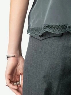 Zadig & Voltaire Cishi Silk Camisole Vert De Gris 11 Zadig & Voltaire Cishi Silk Camisole Vert De Gris -Zadig & Voltaire Clothing WWCR01258 VERT DE GRIS ADDI 2 676054ed0cdd8