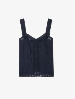 Zadig & Voltaire Celite Navy Lace Camisole Encre -Zadig & Voltaire Clothing WWCR01264 ENCRE PACKSHOT 67c04eb1a6d51
