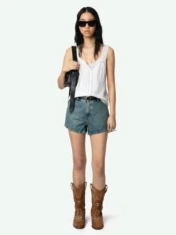 Zadig & Voltaire Celite Navy Lace Camisole Judo