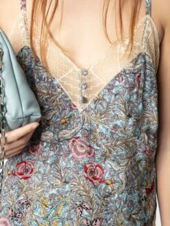 Zadig & Voltaire Cyoko Floral Camisole Mist -Zadig & Voltaire Clothing WWCR01270 MIST HOVER 6763e53f21de7