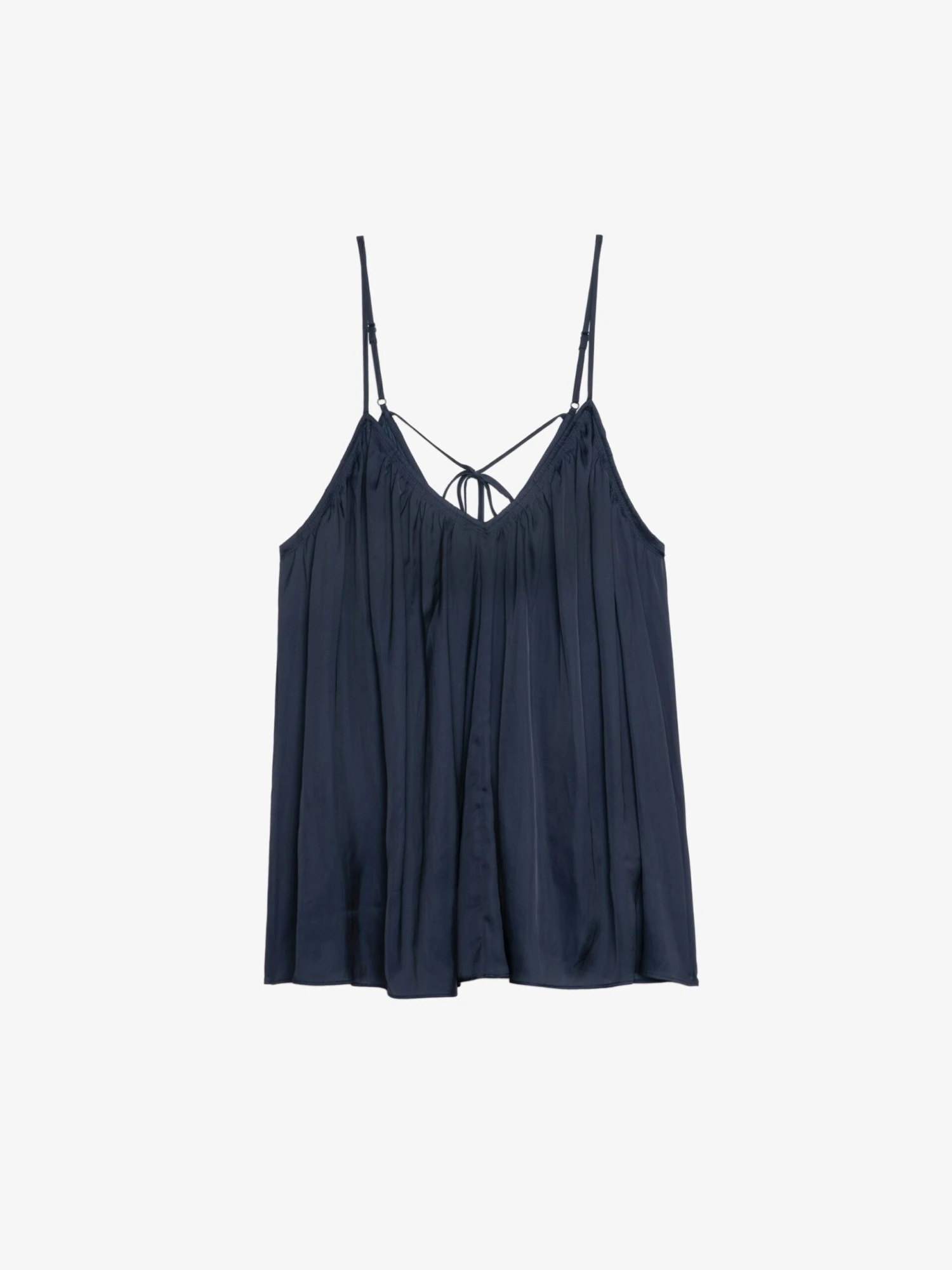 Zadig & Voltaire Cym Satin Pleated Camisole Encre 9 Zadig & Voltaire Cym Satin Pleated Camisole Encre - Image 7