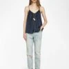 Zadig & Voltaire Cym Satin Pleated Camisole Encre 2 Zadig & Voltaire Cym Satin Pleated Camisole Encre -Zadig & Voltaire Clothing WWCR01293 ENCRE SHOOTING 6849a5424ad0f