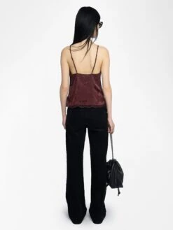 Zadig & Voltaire Cishi Silk Camisole Burgundy -Zadig & Voltaire Clothing WWCR01298 BURGUNDY BACK 685d2317789fc