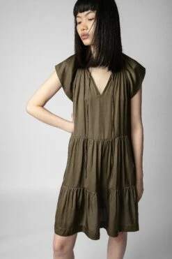 Zadig & Voltaire Rito Satin Dress Laurier -Zadig & Voltaire Clothing WWDR00022 LAURIER 2