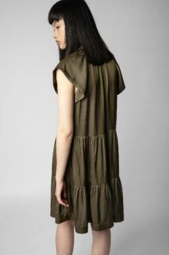 Zadig & Voltaire Rito Satin Dress Laurier -Zadig & Voltaire Clothing WWDR00022 LAURIER 4