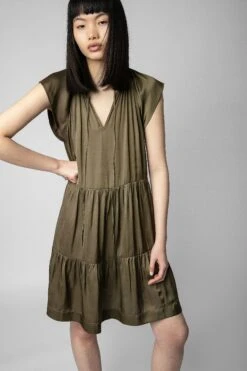 Zadig & Voltaire Rito Satin Dress Laurier