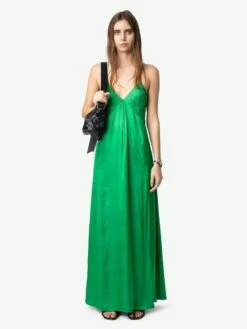 Zadig & Voltaire Rayonne Satin Dress Gazon -Zadig & Voltaire Clothing WWDR01076 GAZON ADDI 1 6760553deeaad