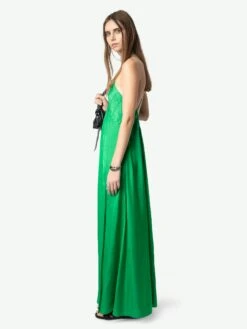 Zadig & Voltaire Rayonne Satin Dress Gazon -Zadig & Voltaire Clothing WWDR01076 GAZON ADDI 4 67605615e479a