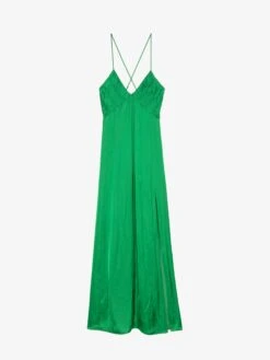 Zadig & Voltaire Rayonne Satin Dress Gazon -Zadig & Voltaire Clothing WWDR01076 GAZON PACKSHOT 6777f0a05631d