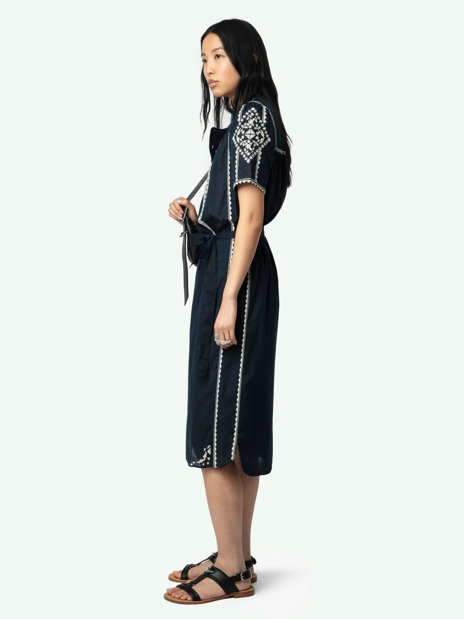 Zadig & Voltaire Rigy Navy Belted Dress Encre 5 Zadig & Voltaire Rigy Navy Belted Dress Encre - Image 3