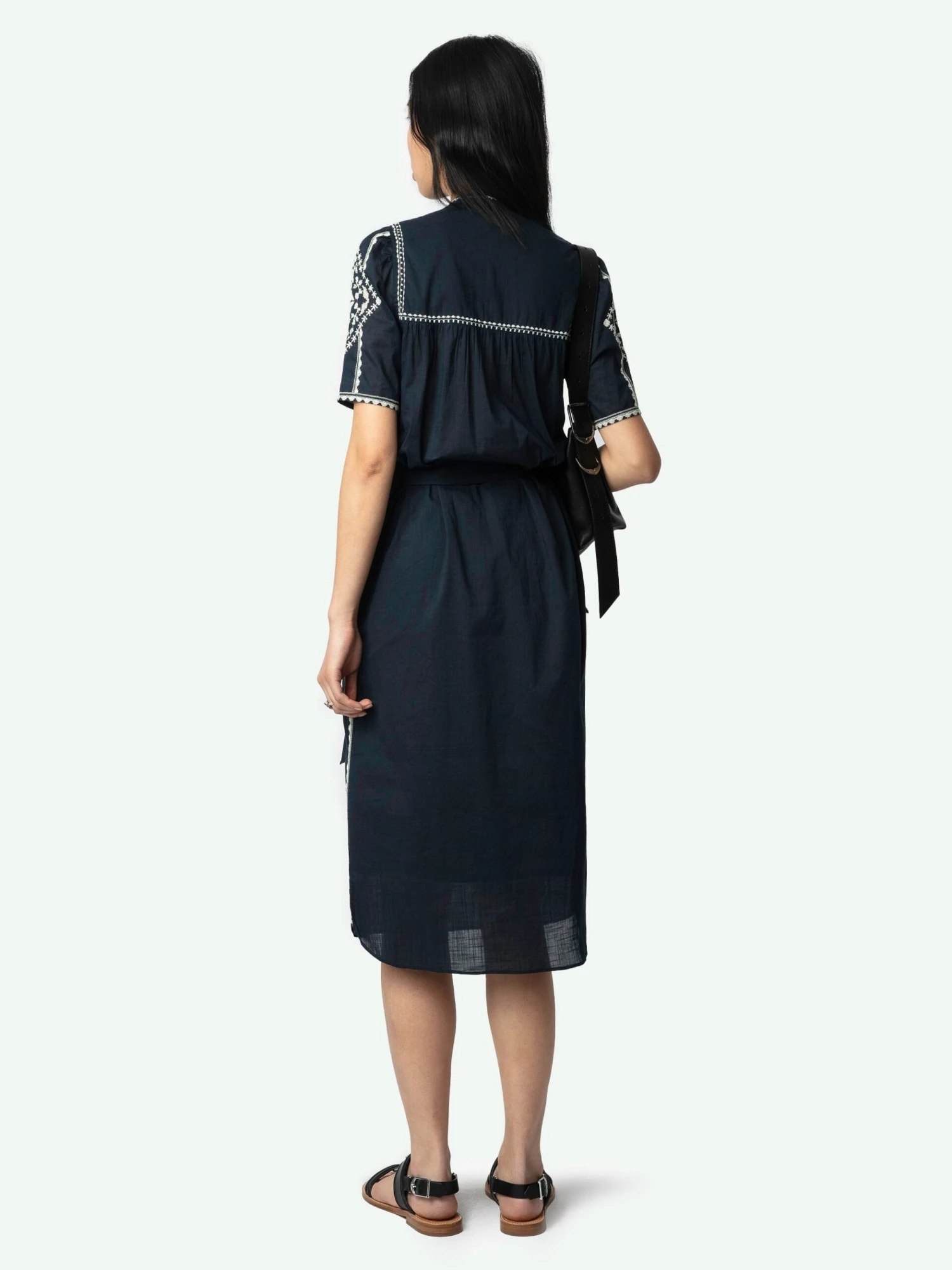 Zadig & Voltaire Rigy Navy Belted Dress Encre 4 Zadig & Voltaire Rigy Navy Belted Dress Encre - Image 2