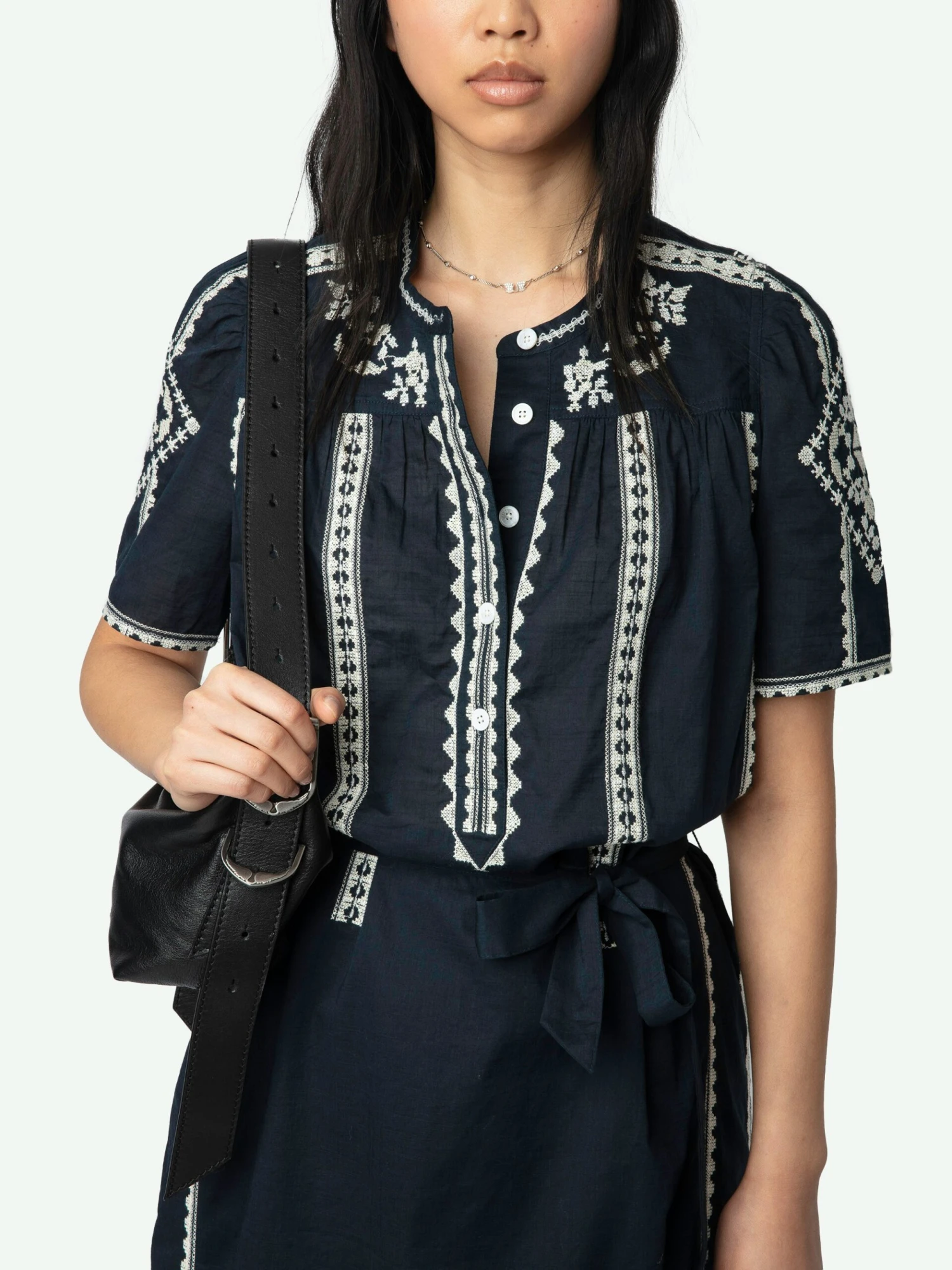 Zadig & Voltaire Rigy Navy Belted Dress Encre 7 Zadig & Voltaire Rigy Navy Belted Dress Encre - Image 5