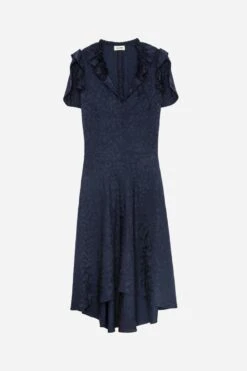 Zadig & Voltaire Roberty Jacquard Leopard Dress Encre -Zadig & Voltaire Clothing WWDR01246 ENCRE