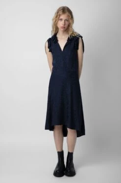 Zadig & Voltaire Roberty Jacquard Leopard Dress Encre