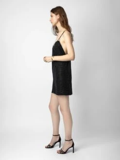 Zadig & Voltaire Rohana Diamanté Silk Dress Black -Zadig & Voltaire Clothing WWDR01260 NOIR ADDI 1