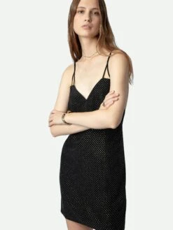Zadig & Voltaire Rohana Diamanté Silk Dress Black -Zadig & Voltaire Clothing WWDR01260 NOIR HOVER